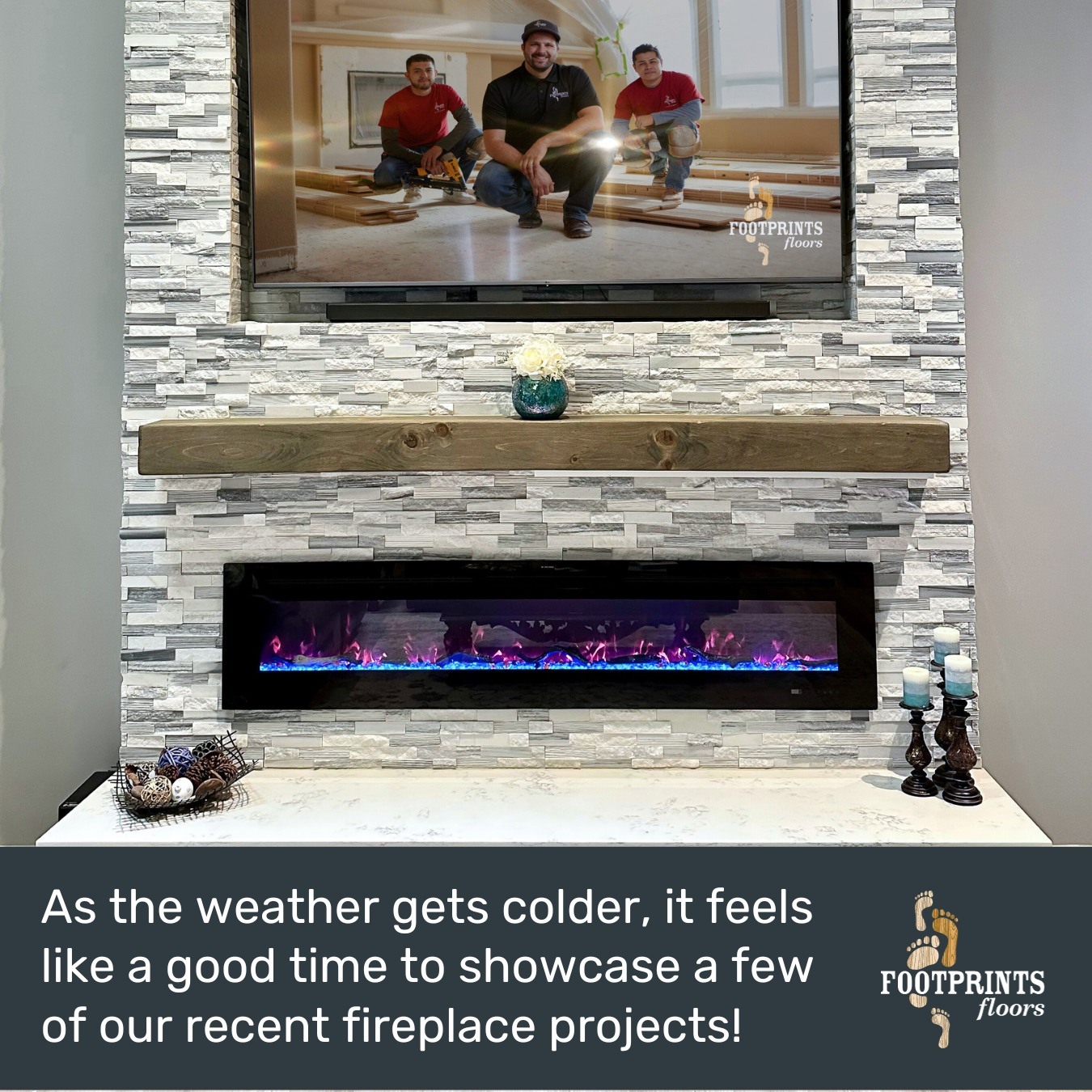 Everyone loves sitting by the fire when the weather cools down, but if you're put off by your fireplace's outdated design, Footprints Floors Bridgeport can help! 
A fireplace update is an extremely satisfying remodeling project that can make a huge difference to your family's favorite gathering space!