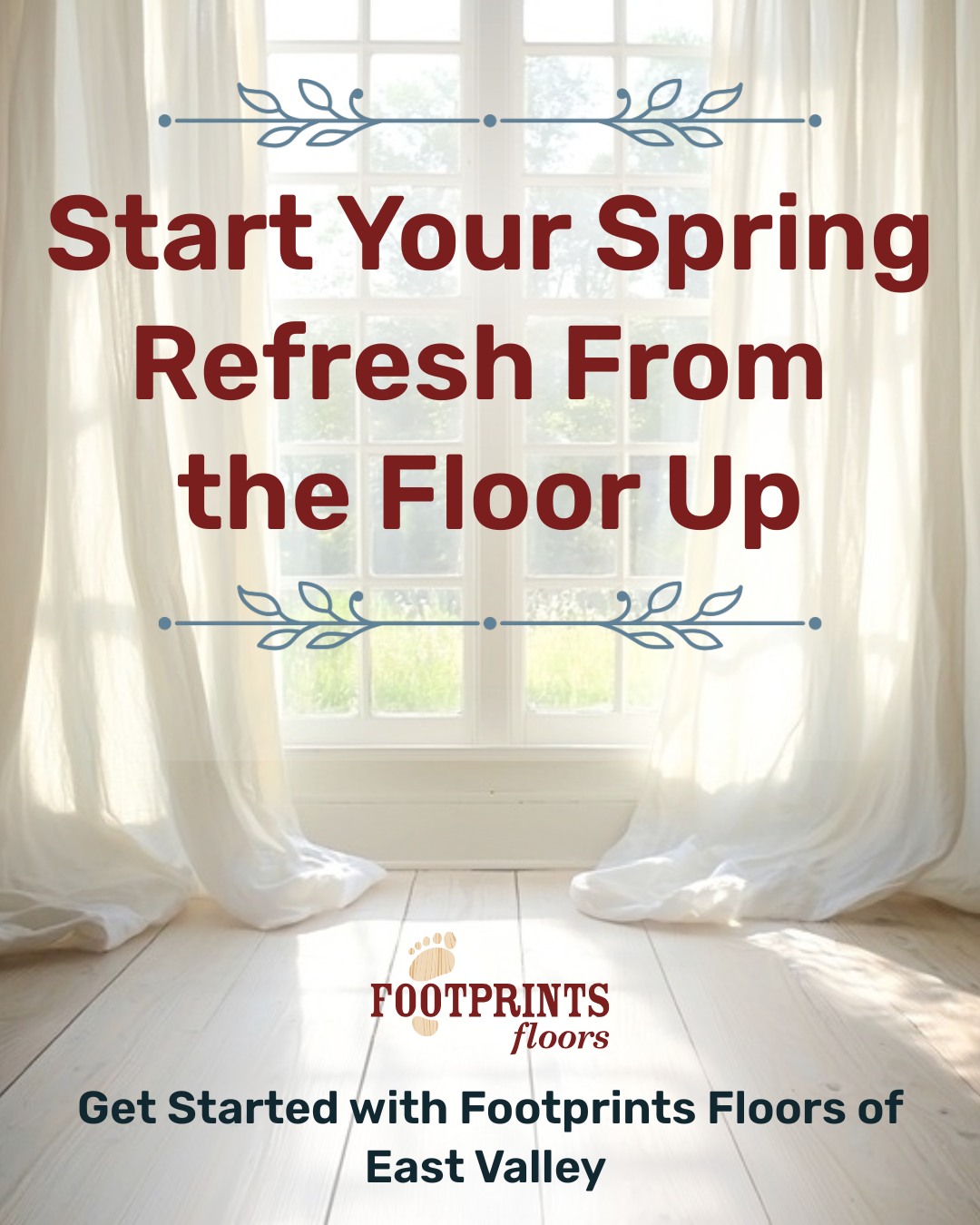 🌼Spring is the perfect time to refresh your home from the ground up 

As you tackle seasonal cleaning, don't forget to take a closer look at your floors. Scratches, dull finishes, and outdated material can diminish your home's beauty.

At Footprints Floors of East Valley , we can help homeowners with:

🌸 Refinishing worn hardwood
🌸 Replacing or updating stairs and trim
🌸 Installing new hardwood, tile, or stone flooring

Contact us today at 480-470-7085 for a free estimate!

