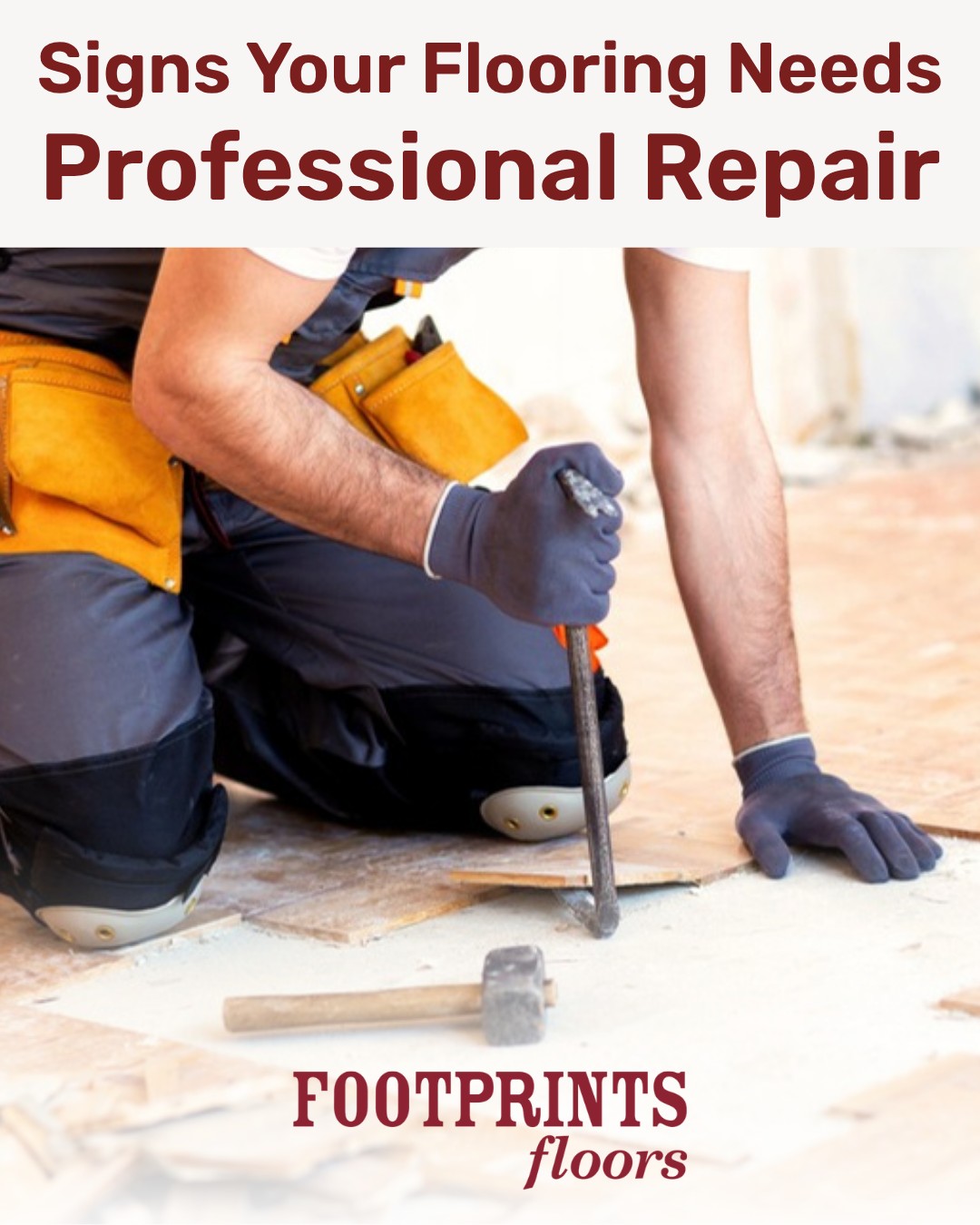 Floors don't stay perfect forever. Here are a few signs your flooring needs professional repair:

🔹 Surface cracks 
🔹 Squeaking when you walk
🔹 Warping or buckling boards
🔹 Gaps between planks and tiles
🔹 Discoloration from wear and sun exposure

Ignoring these signs can lead to bigger and more expensive issues over time. Footprints Floors of the DMV is here to help with expert repairs&ndash;our team can restore your floors to perfect condition.

📞 Contact us today for a free estimate or schedule your free estimate today!

