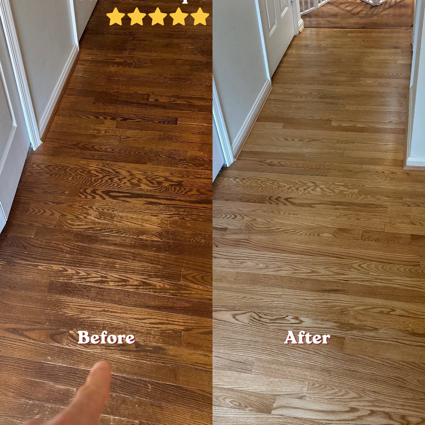 A happy customer just dropped us a 5-star review, and we couldn&rsquo;t be more grateful! This project was a hardwood floor that hadn&rsquo;t been treated in over 15 years&mdash;clearly well-loved from all the hustle and bustle of family life. You could see the wear, especially in spots where the finish had completely worn off, so it was the perfect candidate for a standard refinish. Footprints made sure every detail came out just right.

 If you&rsquo;re thinking about giving your floors a fresh start, this is your sign!
Click the link in our bio to visit our website and schedule a free estimate or to learn more.

https://tinyurl.com/ftprntsflrsfrfx

