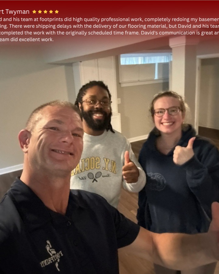 The Rob and Allie family couldn&rsquo;t be happier with the LVP flooring we installed in their basement. From start to finish, they appreciated the smooth process and attention to detail. The new floors completely transformed the space, making it both stylish and functional. Most importantly, they felt confident in the quality of the work and were truly satisfied with the final result.

Click the link in our bio to visit our website and schedule a free estimate or to learn more.
https://tinyurl.com/ftprntsflrsfrfx

