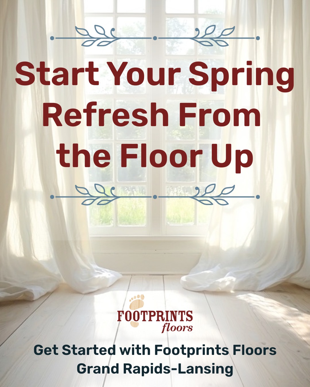 🌼Spring is the perfect time to refresh your home from the ground up 

As you tackle seasonal cleaning, don't forget to take a closer look at your floors. Scratches, dull finishes, and outdated material can diminish your home's beauty.

At Footprints Floors Grand Rapids-Lansing, we can help homeowners with:

🌸 Refinishing worn hardwood
🌸 Replacing or updating stairs and trim
🌸 Installing new hardwood, tile, or stone flooring

Contact us today at 616-504-6030 for a free estimate!

