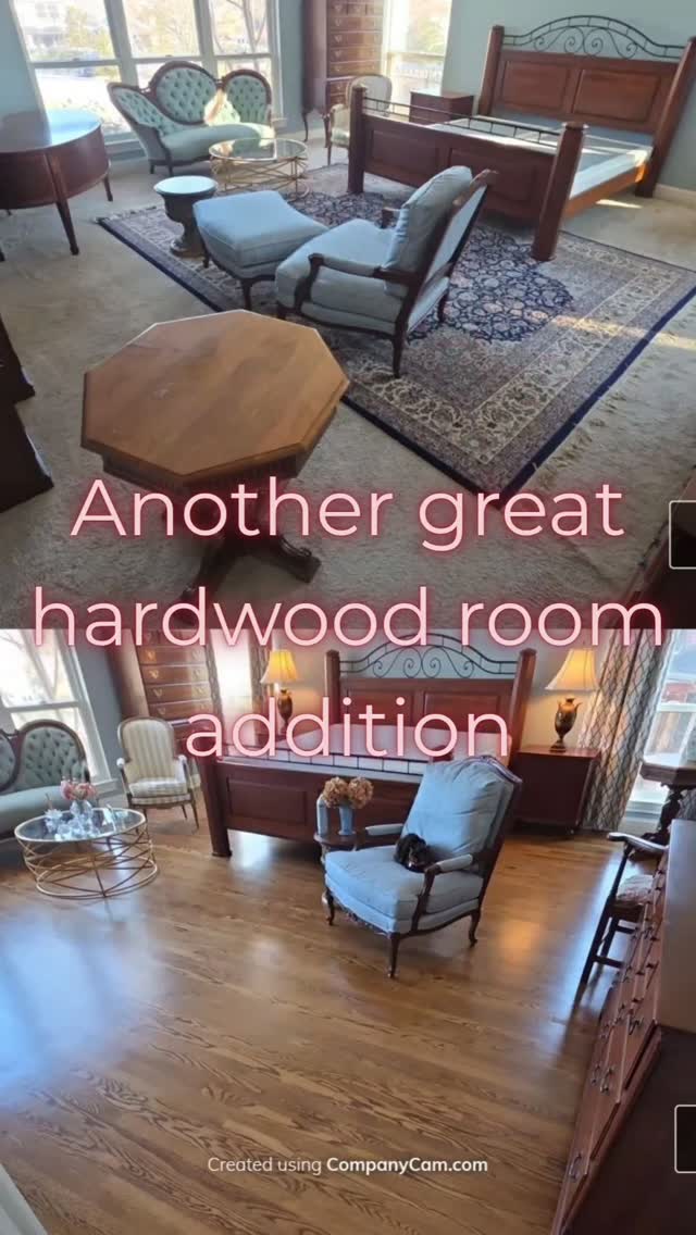 A year ago we did an install for this customer, this week we returned fot a 2nd project.  This time to install hardwood in the master bedroom.  Lace in and match stain and sheen.