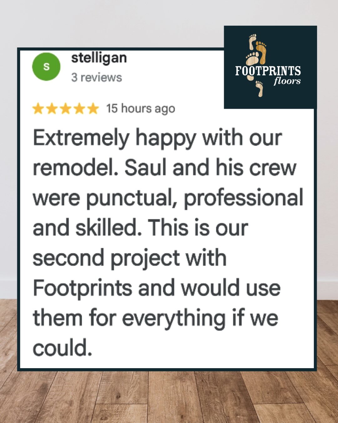 Is there a better way to kick off the weekend than with some awesome five star reviews? ⭐️⭐️⭐️⭐️⭐️ Our crews have been busy this week and their hard work is paying off. For any flooring or tile needs, contact Footprints Floors Nashville today 👣! 