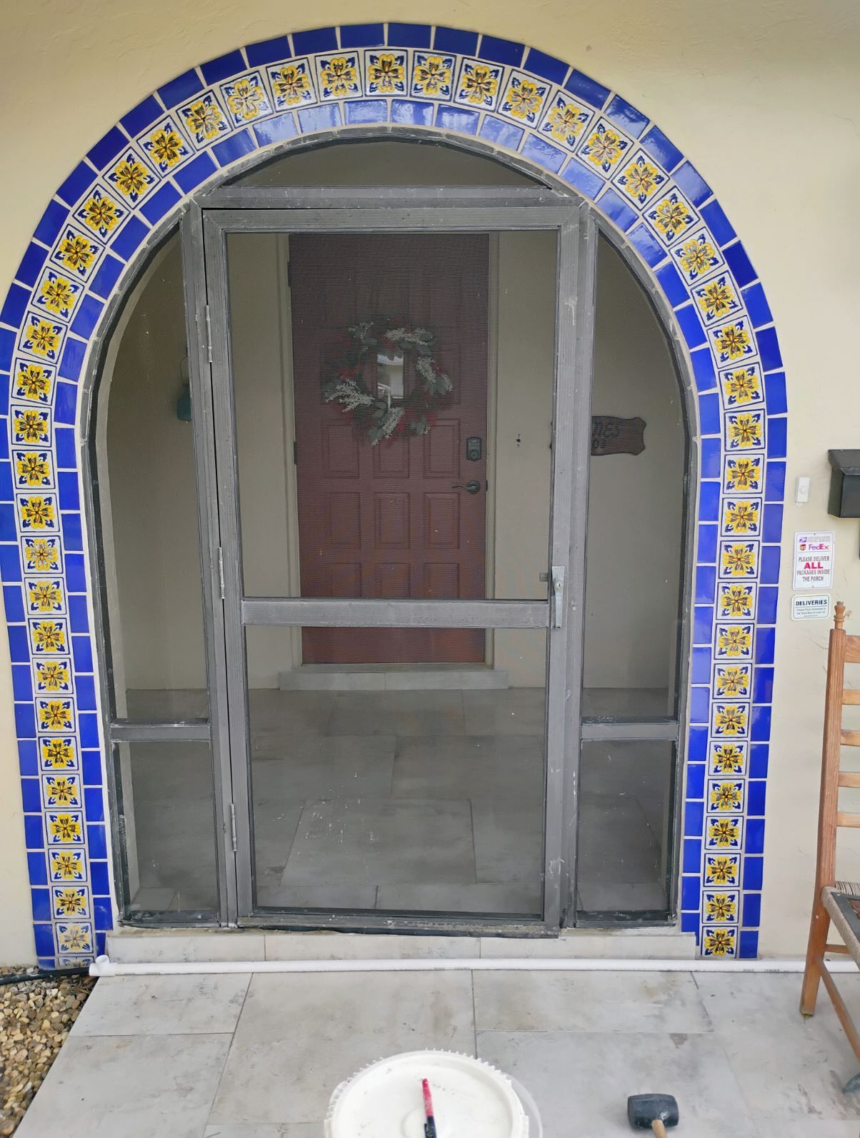 Really fun tile arches and patio deck job in Leesburg today. 😊