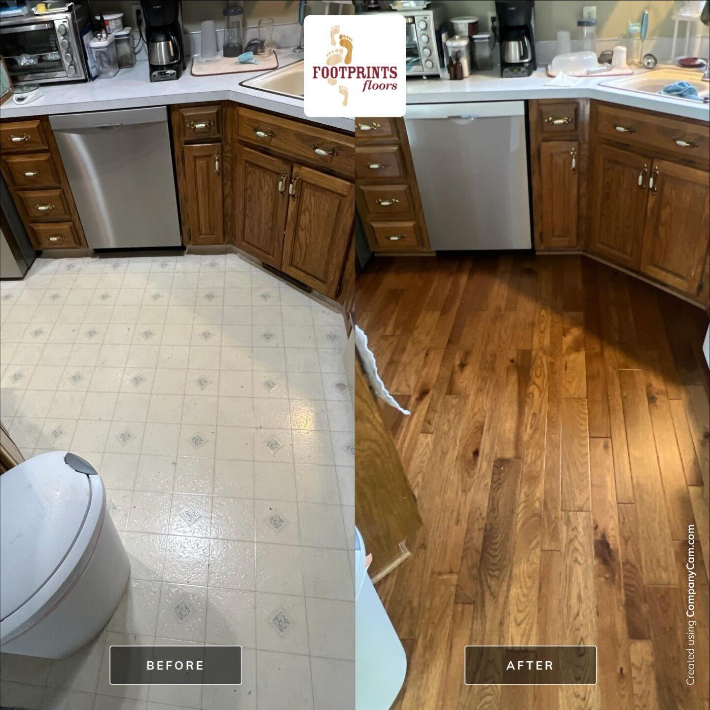 Said goodbye to the old linoleum and gave this space a fresh start with new multi-width hardwood. Simple change, huge difference. Loving how this one turned out. You don&rsquo;t need a full remodel to completely transform your space!