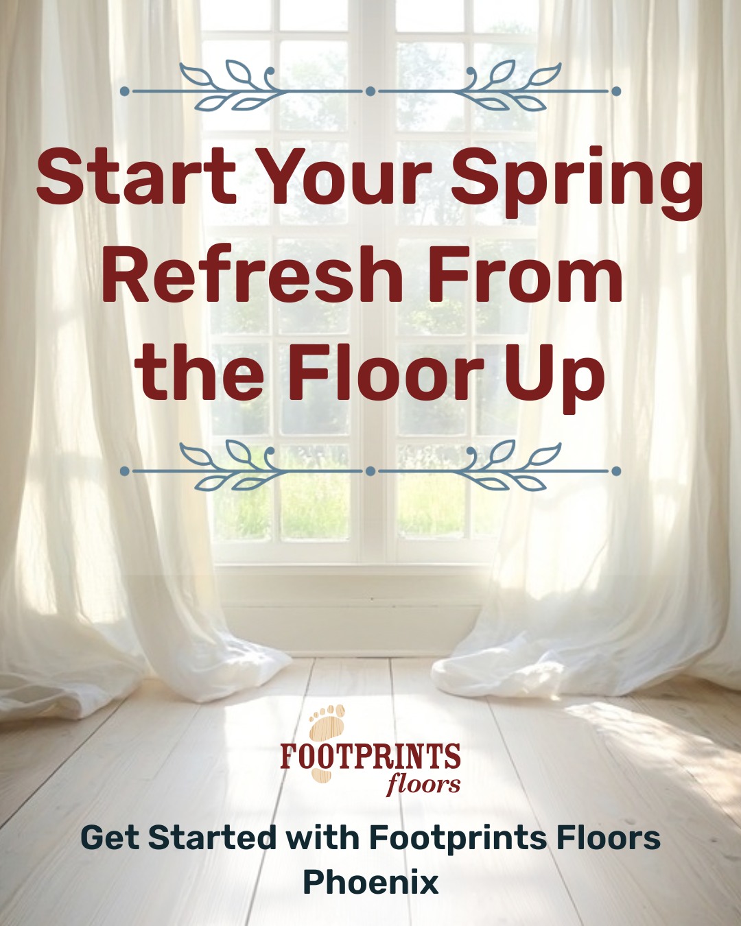 🌼Spring is the perfect time to refresh your home from the ground up 

As you tackle seasonal cleaning, don't forget to take a closer look at your floors. Scratches, dull finishes, and outdated material can diminish your home's beauty.

At Footprints Floors Phoenix, we can help homeowners with:

🌸 Refinishing worn hardwood
🌸 Replacing or updating stairs and trim
🌸 Installing new hardwood, tile, or stone flooring

Contact us today at 480-660-4644 for a free estimate!

