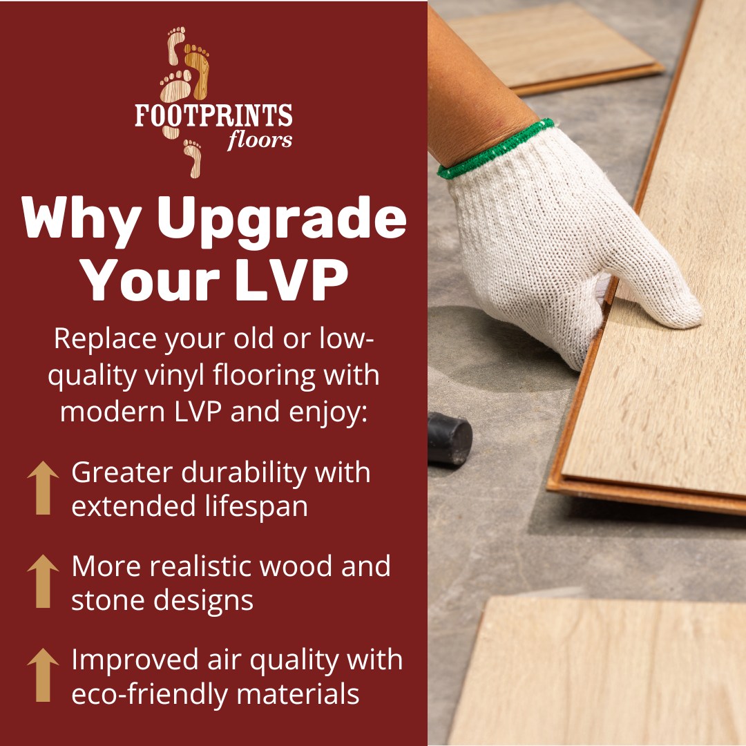 Are you living with old or low-quality vinyl floors that are starting to show signs of wear? 

Today's high-quality luxury vinyl plank offers major improvements, including:

✔️ Better durability - Modern LVP can last 15&ndash;25 years with proper care.
✔️ More realistic - Wood and stone textures look and feel better than ever.
✔️ Improved air quality - Many new products are low-VOC (volatile organic compounds) and eco-friendly.

At Footprints Floors Tri County, we'll connect you with trusted suppliers and offer expert guidance to help you find the perfect LVP flooring for your space, style, and budget.

🗓️ Schedule your free estimate today at https://footprintsfloors.com/lancaster!

