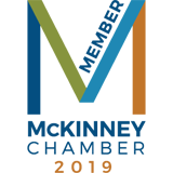 Footprints Floors McKinney McKinney Chamber of Commerce badge.