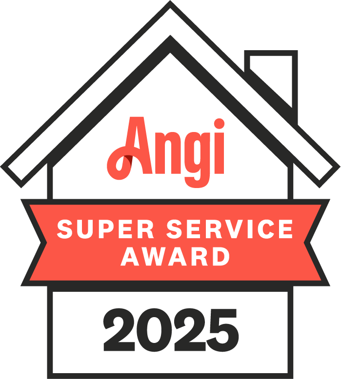 Footprints Floors Portland Angi Super Service Award 2025 badge.