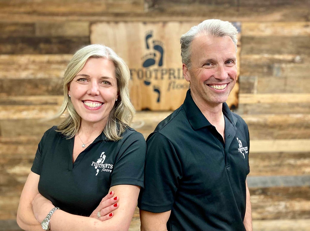 Nate and Sarah Yarusso - owners of Footprints Floors Franchise in Melbourne, FL 