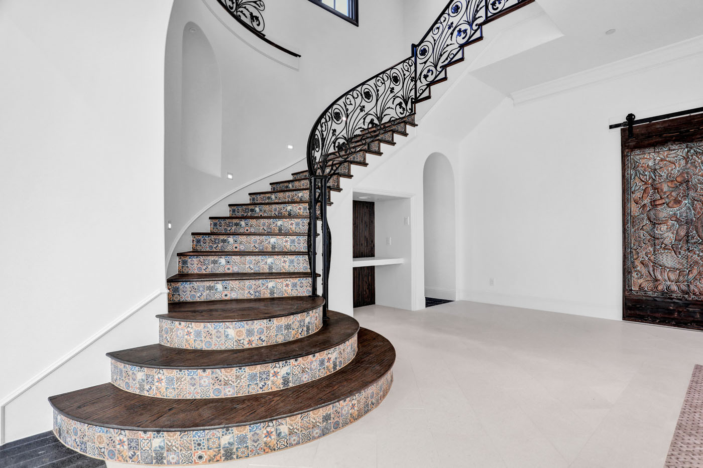 A picture of Cincinnati wood stairs installed by Footprints Floors.