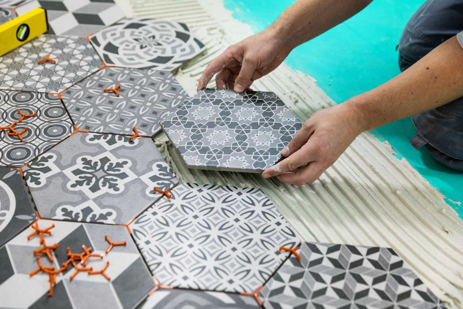 Our tile installation professionals at Footprints Floors will help bring your floors back to life.